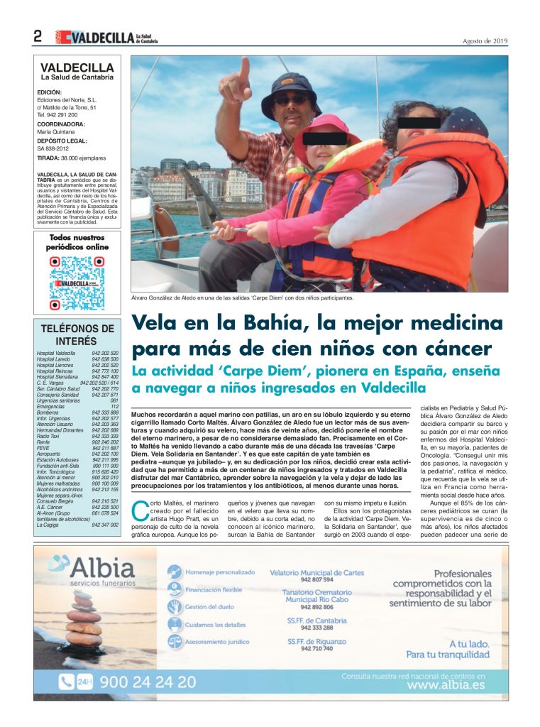 La revista Valdecilla entrevista a Álvaro González de Aledo Linos sobre sus terapias.