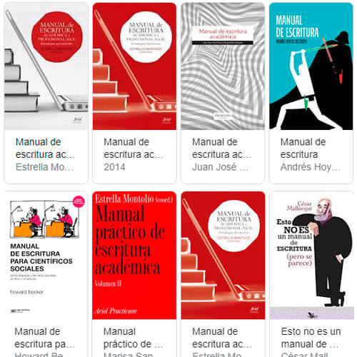 Libros, o manuales de escritura