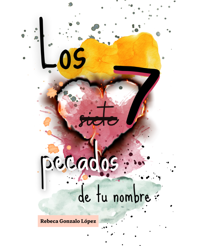 Portada del poemario Los 7 pecados de tu nombre de Rebeca Gonzalo López